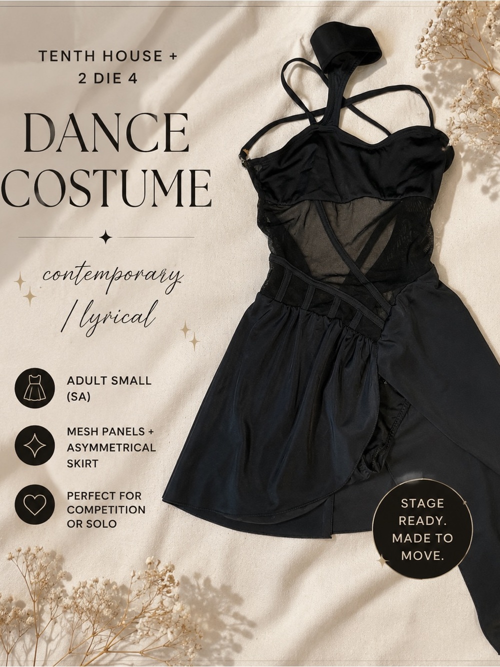 Tenth House + 2 Die 4 Black Contemporary Lyrical Dance Costume Adult Small SA